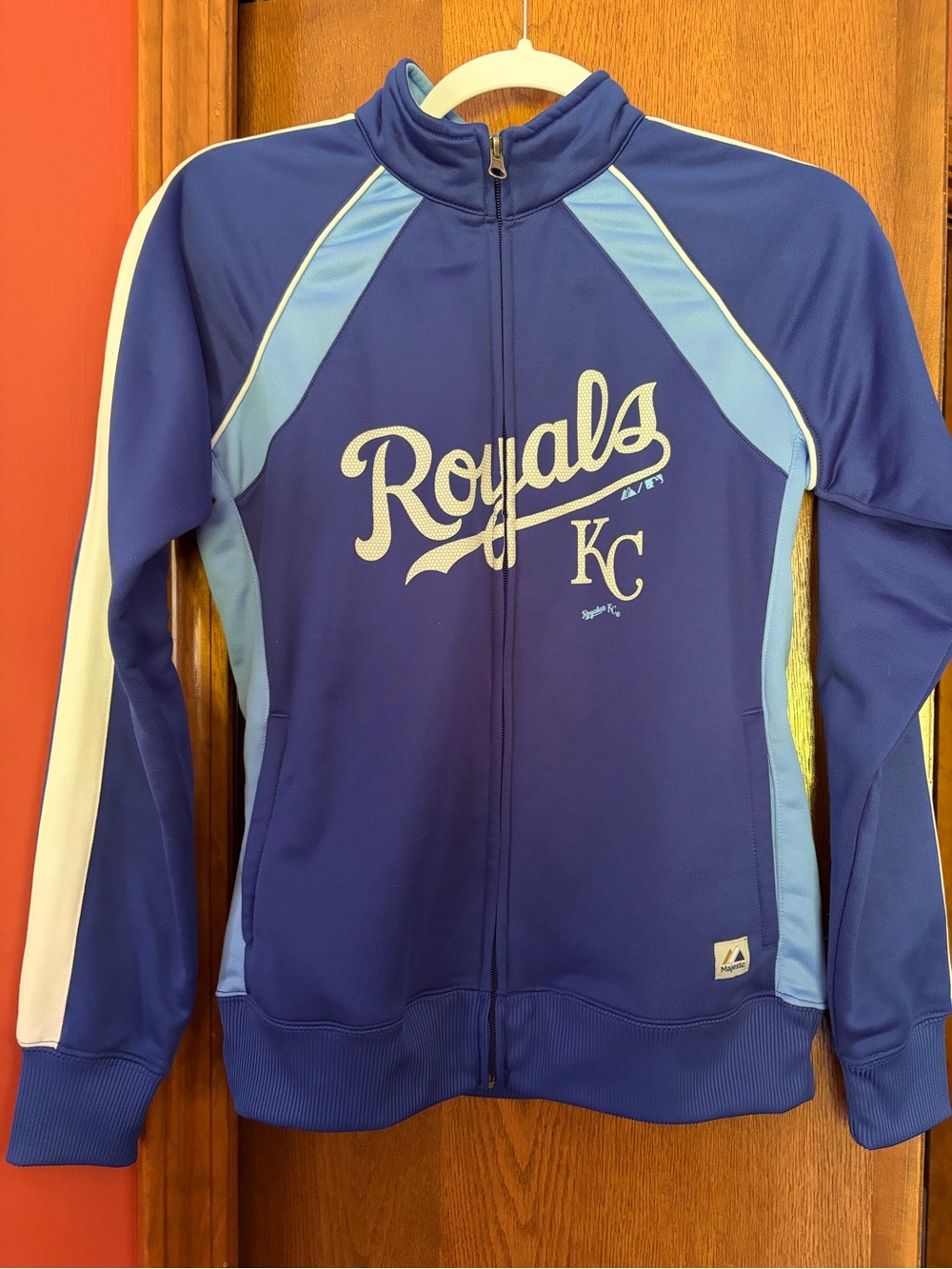 Majestic Royal Blue and Light Blue KC Royals Zip Jacket